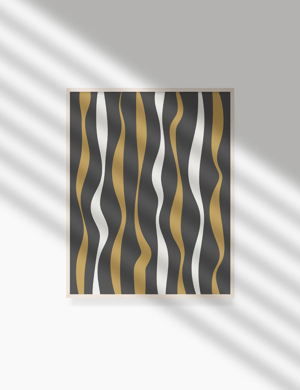 ABSTRACT MINIMAL WAVY LINES. Boho Art Print. Printable Wall Art Illustration. Wavy lines in dark grey, dull orange, and beige. Abstract art. Minimal design. Minimalist, abstract illustration art. Printable poster. | PAPER MOON Art & Design