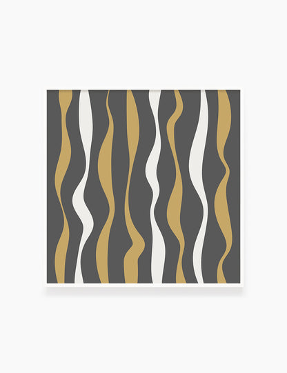 ABSTRACT MINIMAL WAVY LINES. Boho Art Print. Printable Wall Art Illustration. Wavy lines in dark grey, dull orange, and beige. Abstract art. Minimal design. Minimalist, abstract illustration art. Printable poster. | PAPER MOON Art & Design