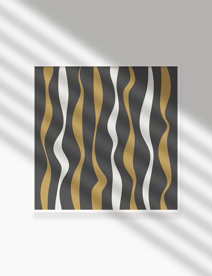 ABSTRACT MINIMAL WAVY LINES. Boho Art Print. Printable Wall Art Illustration. Wavy lines in dark grey, dull orange, and beige. Abstract art. Minimal design. Minimalist, abstract illustration art. Printable poster. | PAPER MOON Art & Design