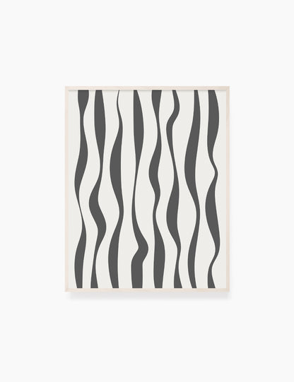 ABSTRACT MINIMAL WAVY LINES. Boho Art Print. Printable Wall Art Illustration. Wavy lines in dark grey and beige. Abstract art. Minimal design. Minimalist, abstract illustration art. Printable poster. | PAPER MOON Art & Design