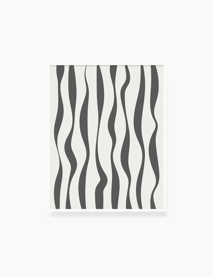 ABSTRACT MINIMAL WAVY LINES. Boho Art Print. Printable Wall Art Illustration. Wavy lines in dark grey and beige. Abstract art. Minimal design. Minimalist, abstract illustration art. Printable poster. | PAPER MOON Art & Design