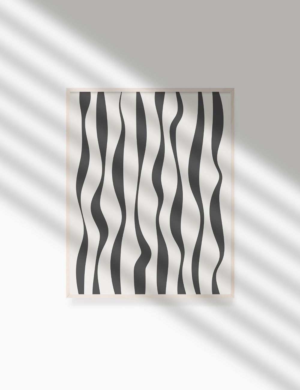 ABSTRACT MINIMAL WAVY LINES. Boho Art Print. Printable Wall Art Illustration. Wavy lines in dark grey and beige. Abstract art. Minimal design. Minimalist, abstract illustration art. Printable poster. | PAPER MOON Art & Design