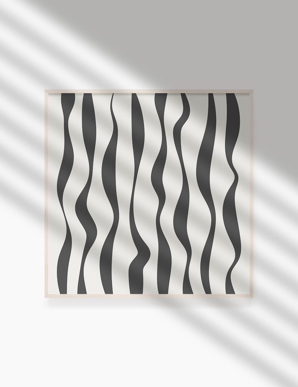 ABSTRACT MINIMAL WAVY LINES. Boho Art Print. Printable Wall Art Illustration. Wavy lines in dark grey and beige. Abstract art. Minimal design. Minimalist, abstract illustration art. Printable poster. | PAPER MOON Art & Design