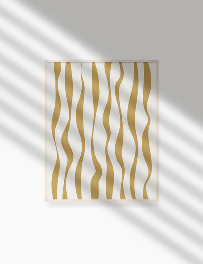 ABSTRACT MINIMAL WAVY LINES. Boho Art Print. Printable Wall Art Illustration. Wavy lines in dull orange and beige. Abstract art. Minimal design. Minimalist, abstract illustration art. Printable poster. | PAPER MOON Art & Design