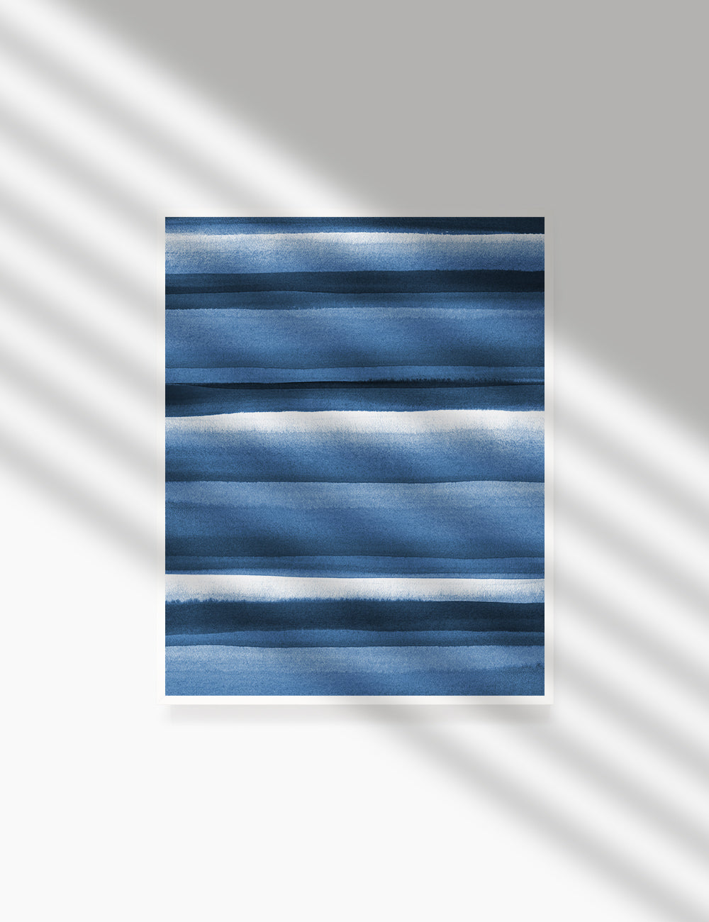 BLUE OCEAN WAVES. WATERCOLOR PAINTING. Abstract Art. Printable Wall Art Illustration. - PAPER MOON Art & Design
