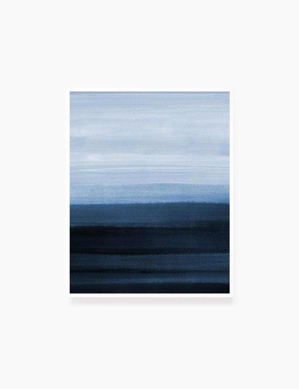 BLUE OCEAN LANDSCAPE. WATERCOLOR PAINTING. Abstract Art. Printable Wall Art Illustration. - PAPER MOON Art & Design