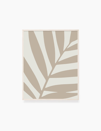 LEAF. MINIMALIST BOTANICAL BOHO ART. BEIGE. Printable Wall Art Illustration. - PAPER MOON Art & Design