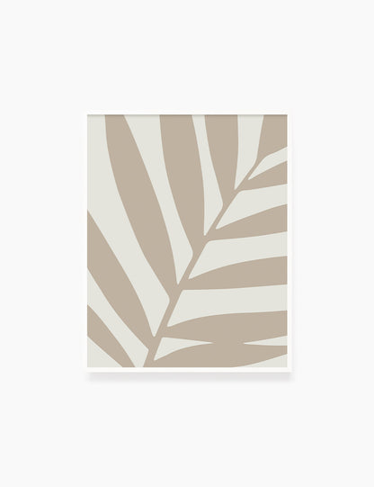 LEAF. MINIMALIST BOTANICAL BOHO ART. BEIGE. Printable Wall Art Illustration. - PAPER MOON Art & Design