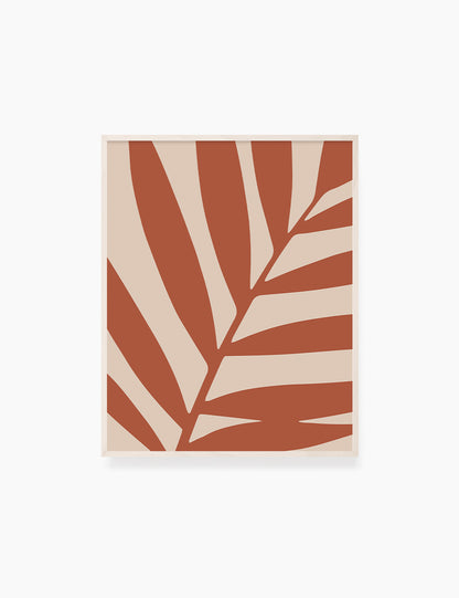 LEAF. MINIMALIST BOTANICAL BOHO ART. BURNT ORANGE, BEIGE. Printable Wall Art Illustration. - PAPER MOON Art & Design