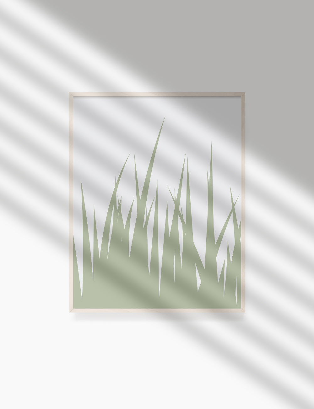 GRASS. MINIMALIST BOTANICAL BOHO ART. GREEN AND BEIGE. Minimal Aesthetic. Clean Design. Printable Wall Art Illustration. - PAPER MOON Art & Design