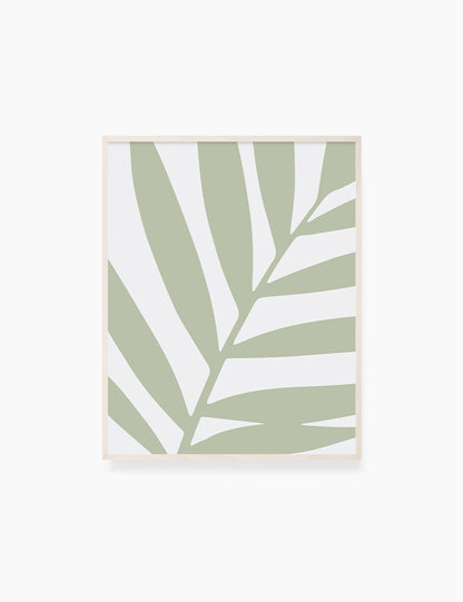 LEAF. MINIMALIST BOTANICAL BOHO ART. GREEN. Minimal Aesthetic. Clean Design. Printable Wall Art Illustration. - PAPER MOON Art & Design