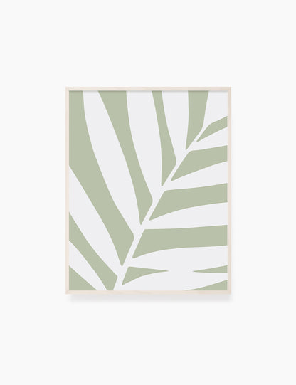 LEAF. MINIMALIST BOTANICAL BOHO ART. GREEN. Minimal Aesthetic. Clean Design. Printable Wall Art Illustration. - PAPER MOON Art & Design
