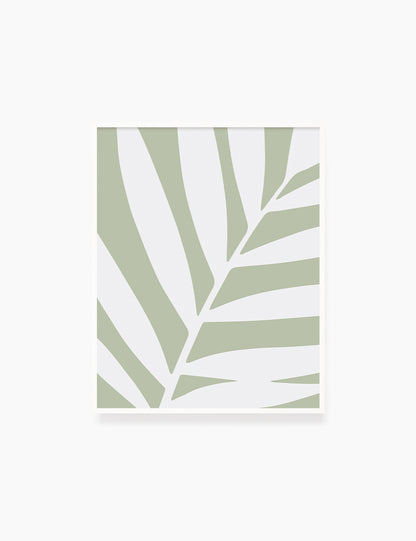 LEAF. MINIMALIST BOTANICAL BOHO ART. GREEN. Minimal Aesthetic. Clean Design. Printable Wall Art Illustration. - PAPER MOON Art & Design