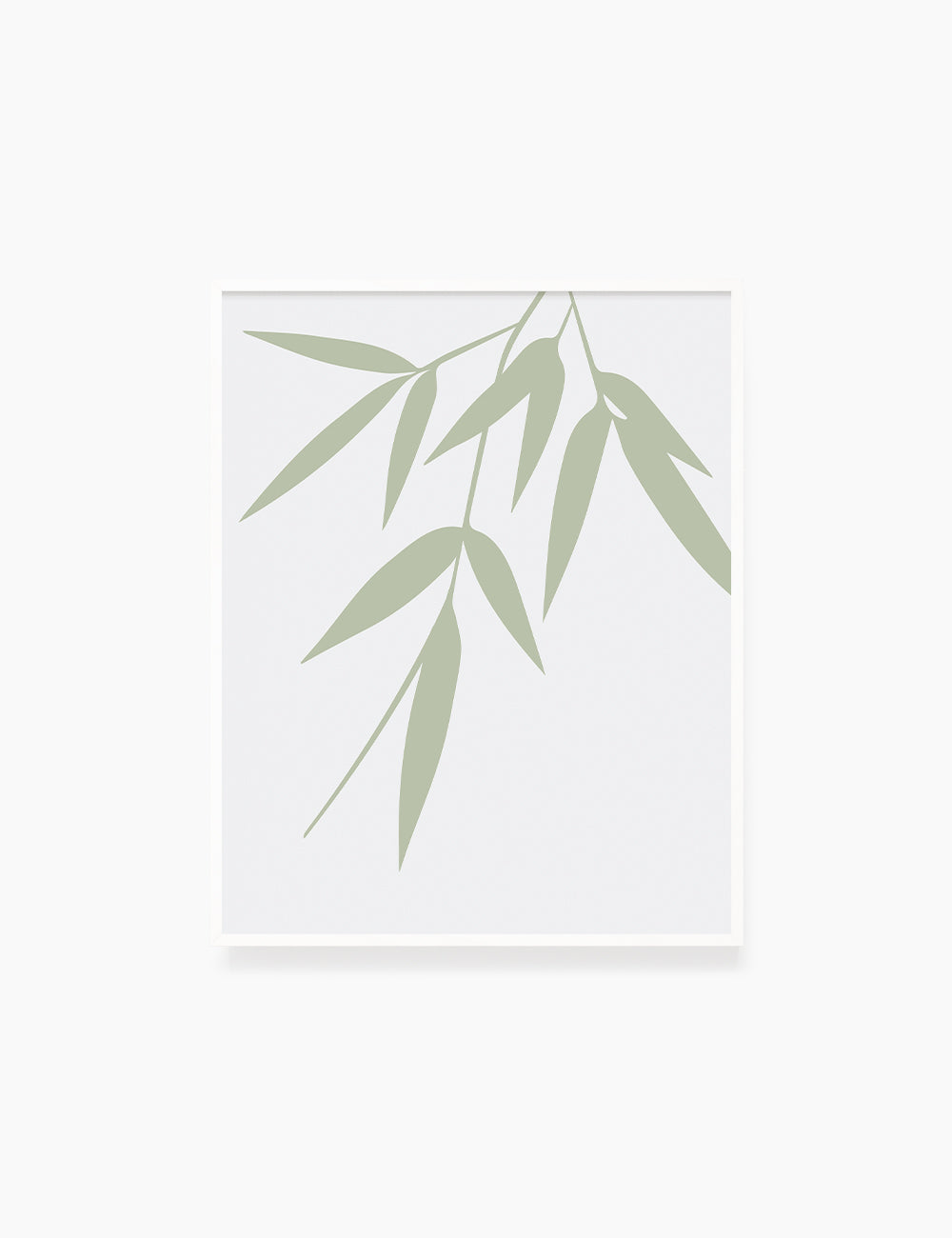 BAMBOO LEAVES. MINIMALIST BOTANICAL BOHO ART. GREEN. Minimal Aesthetic. Clean Design. Printable Wall Art Illustration. - PAPER MOON Art & Design