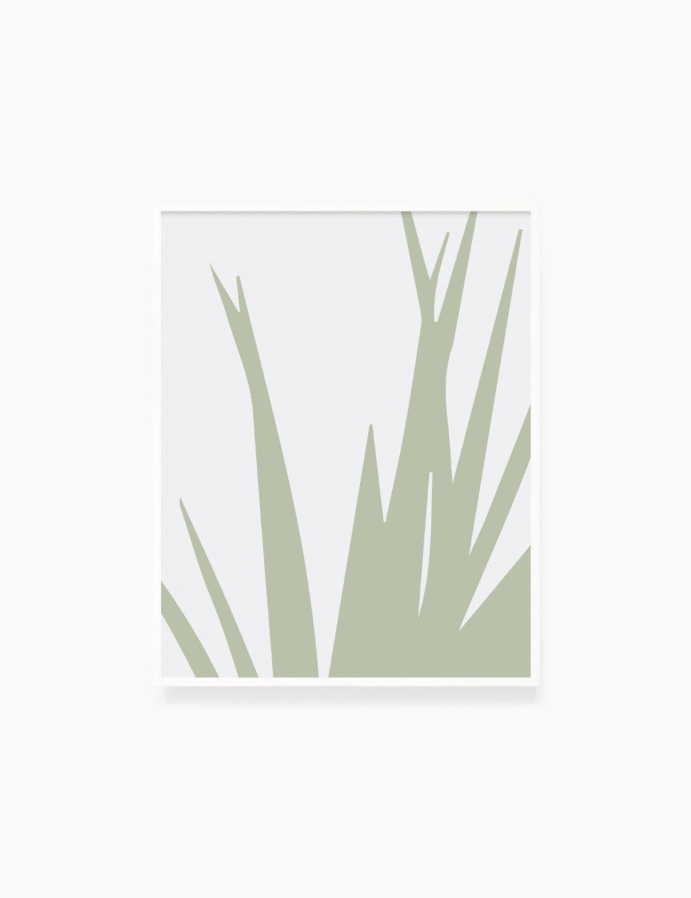 LEAVES. GRASS. MINIMALIST BOTANICAL BOHO ART. GREEN AND BEIGE. Minimal Aesthetic. Clean Design. Printable Wall Art Illustration. - PAPER MOON Art & Design