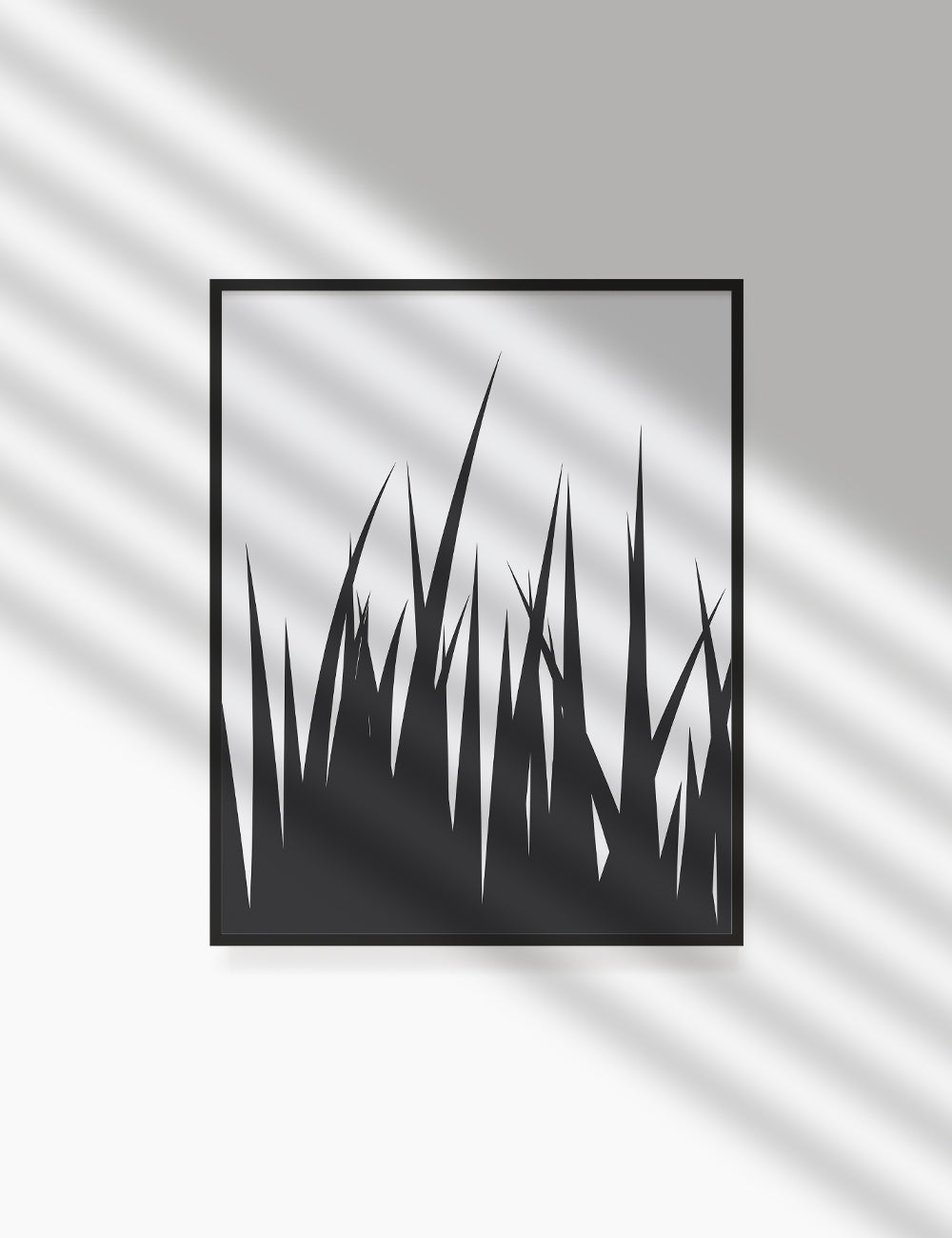 GRASS. MINIMALIST BOTANICAL BOHO ART. BLACK AND WHITE. Minimal Aesthetic. Clean Design. Printable Wall Art Illustration. - PAPER MOON Art & Design