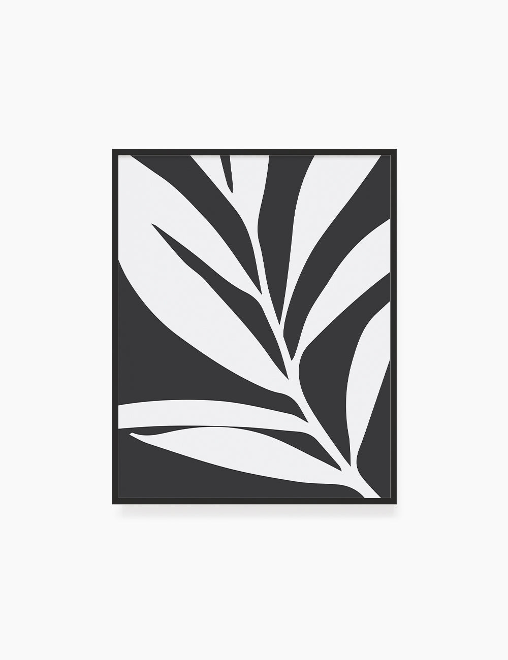 LEAF. MINIMALIST BOTANICAL BOHO ART. BLACK AND WHITE. Minimal Aesthetic. Clean Design. Printable Wall Art Illustration. - PAPER MOON Art & Design