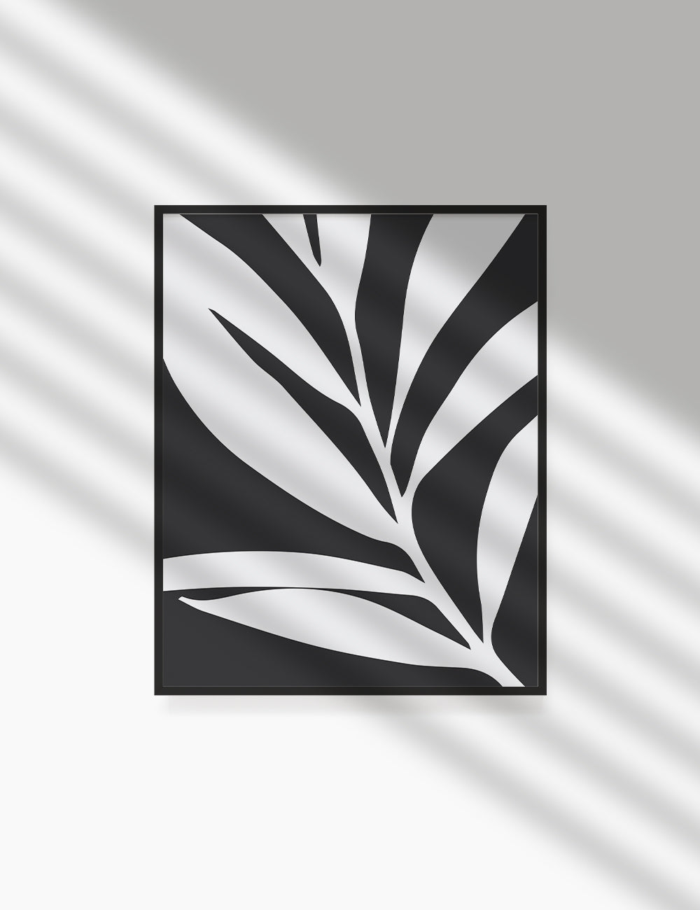 LEAF. MINIMALIST BOTANICAL BOHO ART. BLACK AND WHITE. Minimal Aesthetic. Clean Design. Printable Wall Art Illustration. - PAPER MOON Art & Design