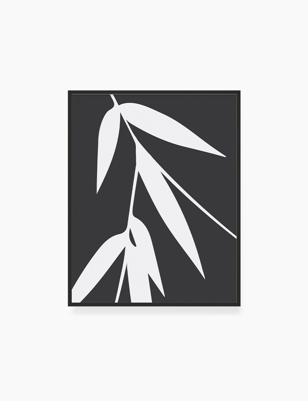BAMBOO LEAVES. MINIMALIST BOTANICAL BOHO ART. BLACK AND WHITE. Minimal Aesthetic. Clean Design. Printable Wall Art Illustration. - PAPER MOON Art & Design