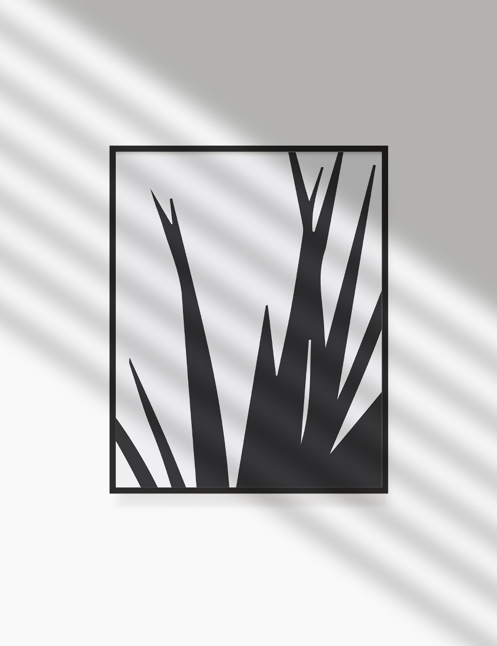 LEAVES. GRASS. MINIMALIST BOTANICAL BOHO ART. BLACK AND WHITE. Minimal Aesthetic. Clean Design. Printable Wall Art Illustration. - PAPER MOON Art & Design
