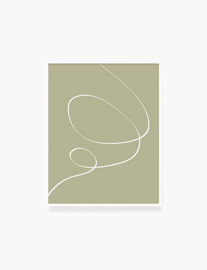 MINIMAL LINE ART. Abstract. Boho. Green. Printable Wall Art Illustration. - PAPER MOON Art & Design