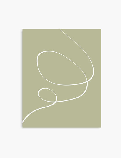MINIMAL LINE ART. Abstract. Boho. Green. Printable Wall Art Illustration. - PAPER MOON Art & Design