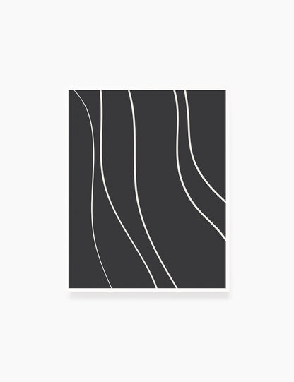 MINIMAL LINE ART. Abstract Waves. Boho. Black and White. Printable Wall Art Illustration. - PAPER MOON Art & Design