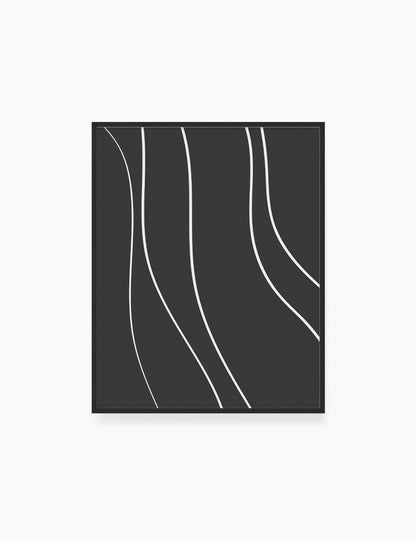 MINIMAL LINE ART. Abstract Waves. Boho. Black and White. Printable Wall Art Illustration. - PAPER MOON Art & Design