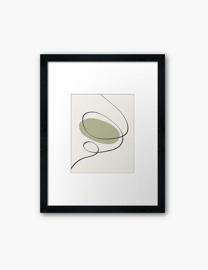 MINIMAL LINE ART. Abstract Shapes. Boho Aesthetic. Green. Beige. Black. Printable Wall Art Illustration. - PAPER MOON Art & Design