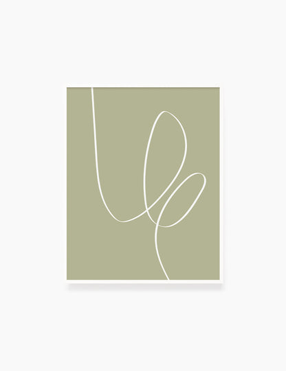 MINIMAL LINE ART. Abstract. Boho. Green. Printable Wall Art Illustration. - PAPER MOON Art & Design