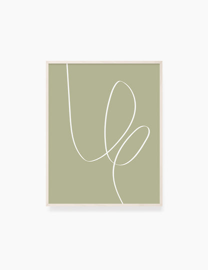 MINIMAL LINE ART. Abstract. Boho. Green. Printable Wall Art Illustration. - PAPER MOON Art & Design