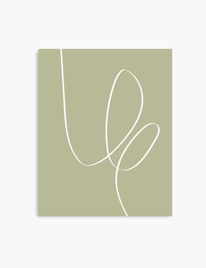 MINIMAL LINE ART. Abstract. Boho. Green. Printable Wall Art Illustration. - PAPER MOON Art & Design