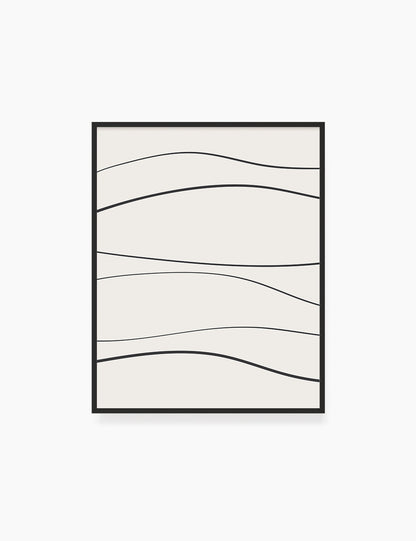 MINIMAL LINE ART. Abstract Waves. Boho. Beige. Black. Printable Wall Art Illustration. - PAPER MOON Art & Design