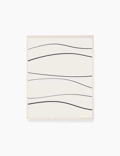 MINIMAL LINE ART. Abstract Waves. Boho. Beige. Black. Printable Wall Art Illustration. - PAPER MOON Art & Design