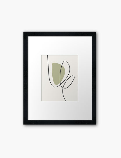 MINIMAL LINE ART. Abstract Shapes. Boho Aesthetic. Green. Beige. Black. Printable Wall Art Illustration. - PAPER MOON Art & Design