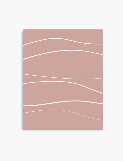 MINIMAL LINE ART. Abstract Waves. Boho. Blush. Rose. Pale Red. Printable Wall Art Illustration. - PAPER MOON Art & Design