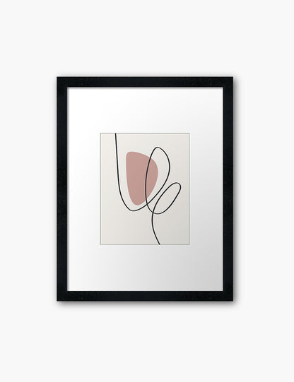 MINIMAL LINE ART. Abstract Shapes. Boho Aesthetic. Blush. Rose. Pale Red. Beige. Black. Printable Wall Art Illustration. - PAPER MOON Art & Design