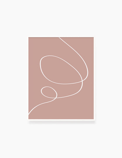 MINIMAL LINE ART. Abstract. Boho. Blush. Rose. Pale Red. Printable Wall Art Illustration. - PAPER MOON Art & Design