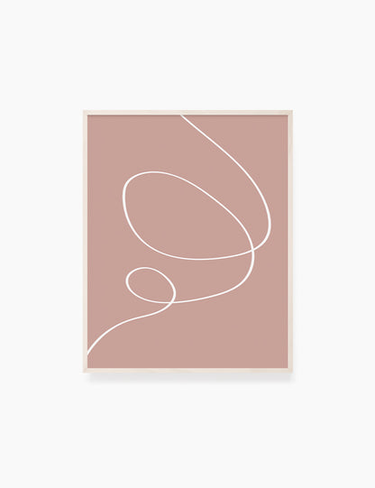 MINIMAL LINE ART. Abstract. Boho. Blush. Rose. Pale Red. Printable Wall Art Illustration. - PAPER MOON Art & Design