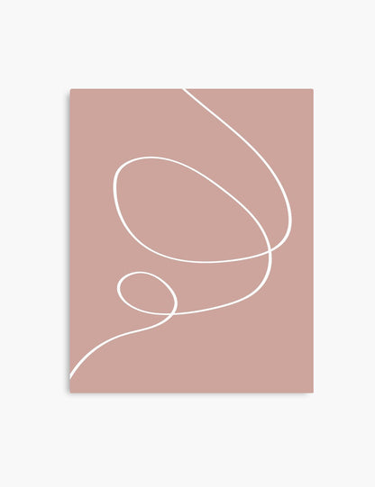 MINIMAL LINE ART. Abstract. Boho. Blush. Rose. Pale Red. Printable Wall Art Illustration. - PAPER MOON Art & Design