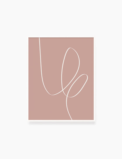 MINIMAL LINE ART. Abstract. Boho. Blush. Rose. Pale Red. Printable Wall Art Illustration. - PAPER MOON Art & Design