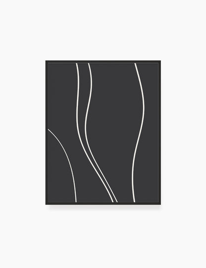 MINIMAL LINE ART. Abstract Waves. Boho. Black and White. Printable Wall Art Illustration. - PAPER MOON Art & Design