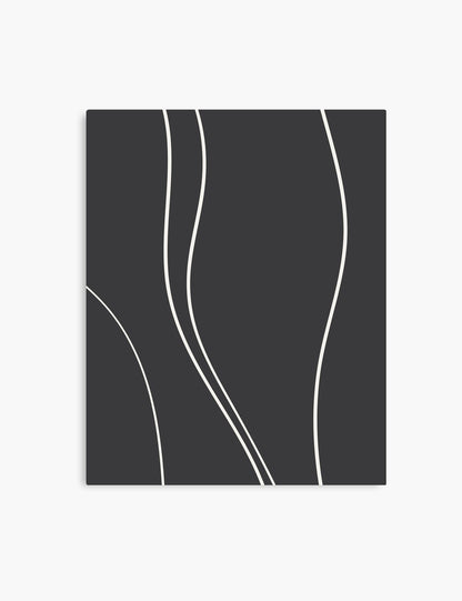 MINIMAL LINE ART. Abstract Waves. Boho. Black and White. Printable Wall Art Illustration. - PAPER MOON Art & Design
