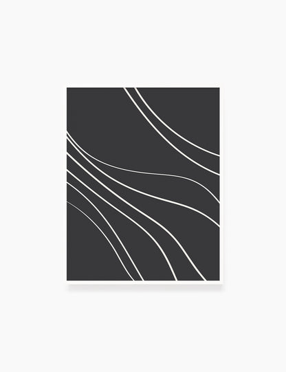 MINIMAL LINE ART. Abstract Waves. Boho. Black and White. Printable Wall Art Illustration. - PAPER MOON Art & Design