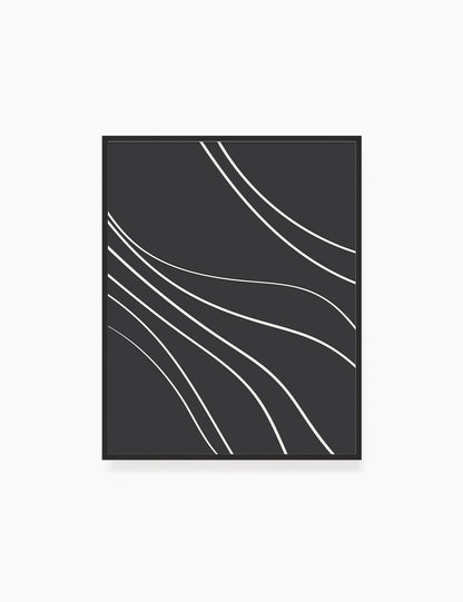 MINIMAL LINE ART. Abstract Waves. Boho. Black and White. Printable Wall Art Illustration. - PAPER MOON Art & Design
