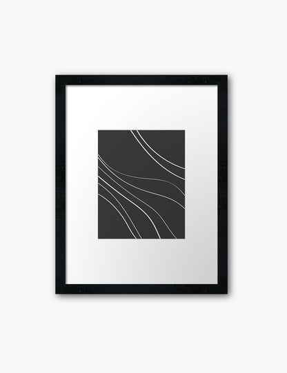 MINIMAL LINE ART. Abstract Waves. Boho. Black and White. Printable Wall Art Illustration. - PAPER MOON Art & Design
