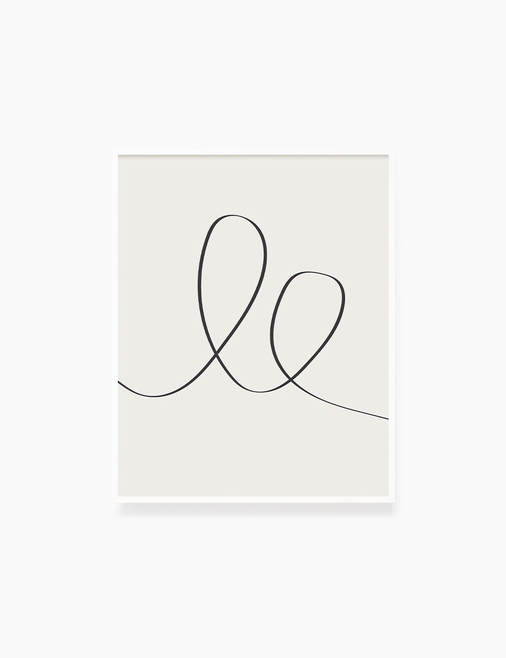 MINIMAL LINE ART. Abstract Heart Shape. Boho Aesthetic. Beige. Black. Printable Wall Art Illustration. - PAPER MOON Art & Design