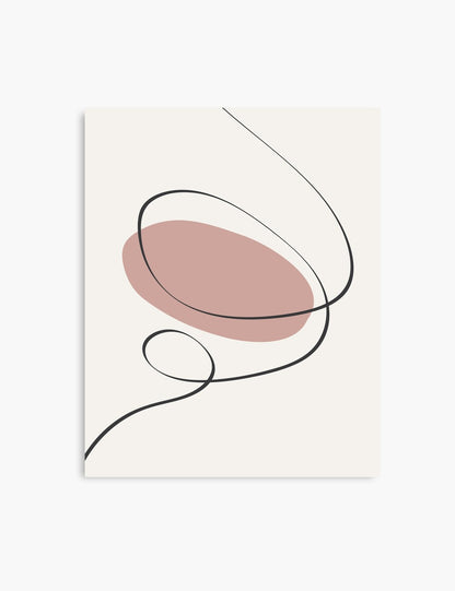 MINIMAL LINE ART. Abstract Shapes. Boho Aesthetic. Blush. Rose. Pale Red. Beige. Black. Printable Wall Art Illustration. - PAPER MOON Art & Design