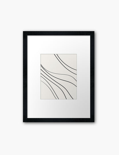 MINIMAL LINE ART. Abstract Waves. Boho. Beige. Black. Printable Wall Art Illustration. - PAPER MOON Art & Design