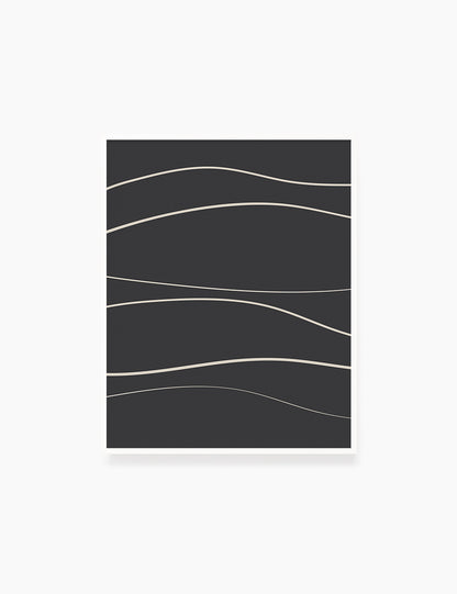 MINIMAL LINE ART. Abstract Waves. Boho. Black and White. Printable Wall Art Illustration. - PAPER MOON Art & Design